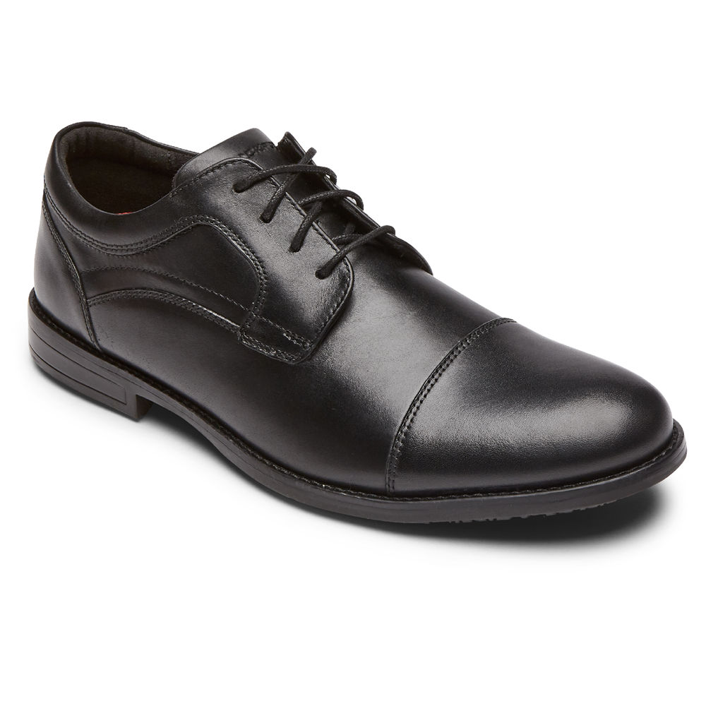 Rockport Mens Oxfords Black - Mykel Cap Toe - UK 312-TGSVLP